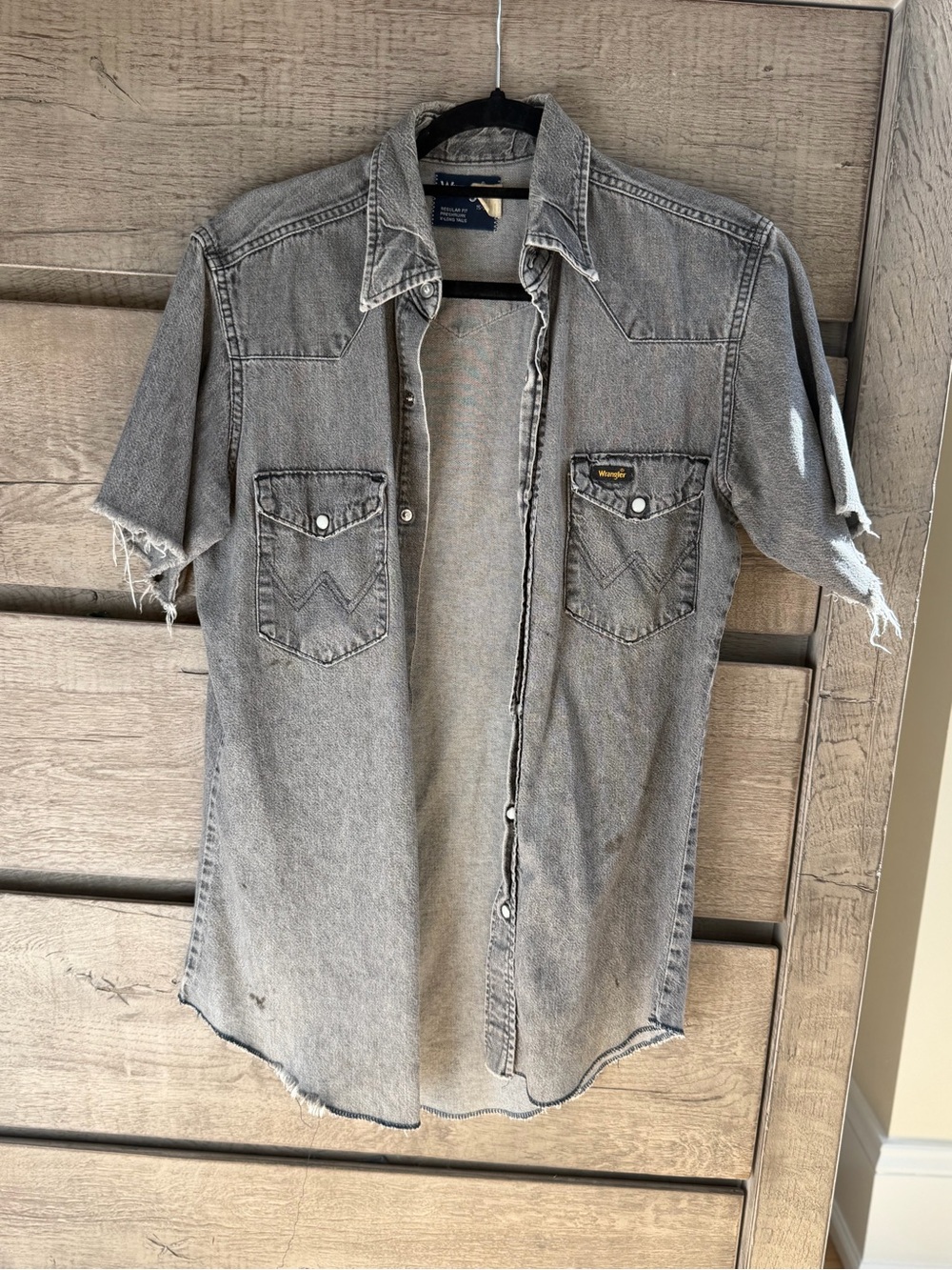 Vintage Wrangler UNISEX Short Sleeve Western Shirt - Gray